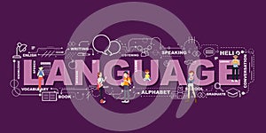 Design Concept Of Word LANGUAGE Website Banner