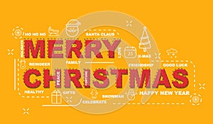 Design Concept Of Word MERRY CHRISTMAS Website Banner
