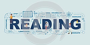 Design Concept Of Word READING Website Banner