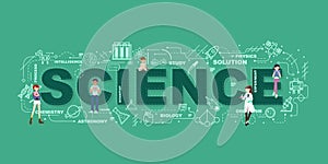 Design Concept Of Word SCIENCE Website Banner