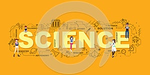 Design Concept Of Word SCIENCE Website Banner