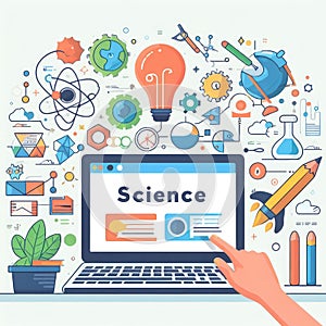 Design Concept Of Word SCIENCE Website Banner