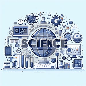 Design Concept Of Word SCIENCE Website Banner