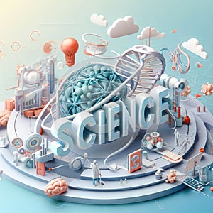 Design Concept Of Word SCIENCE Website Banner