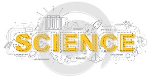 Design Concept Of Word SCIENCE Website Banner.