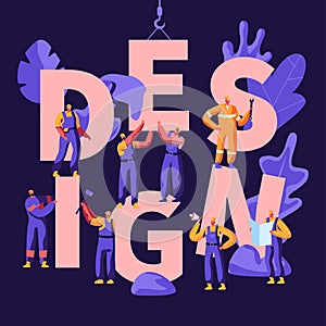 Design Concept with Workers Characters in Uniform