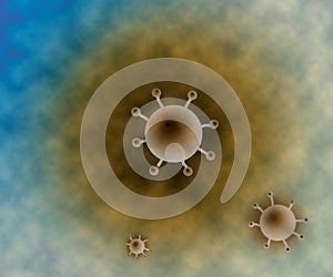 Coronavirus design or illustration of cells multicolor background photo