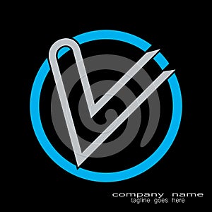 Creative sample design letter v logo