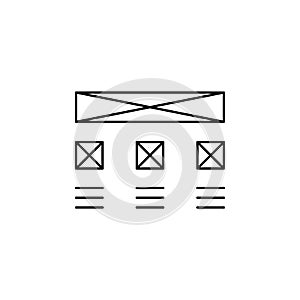 design, development, grid icon. Simple outline vector of Web Design Development  set icons for UI and UX, website or mobile
