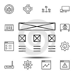 design, development, grid icon. Simple thin line, outline vector element of Web Design Development icons set for UI and UX,