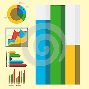 Design diagram chart elements vector illustration of business flow sheet graph infographics data template