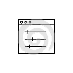 design, display, setting icon. Simple outline vector of Web Design Development  set icons for UI and UX, website or mobile