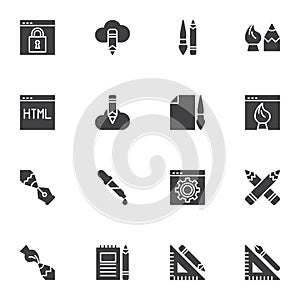 Design and drawing vector icons set