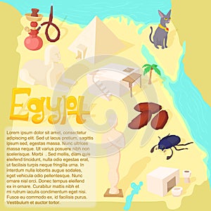 Design Egypt map travel and landmark concept