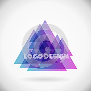 Design element, color trinagles. Vector background illustration photo