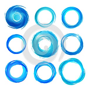 Design elements in blue colors icons. Set 5