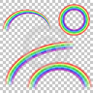 Design elements - collection of transparent rainbows.