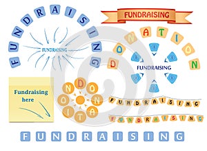 Design elements for fundraising and donation - vector set