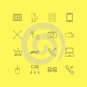 Design Elements linear icon set. Simple outline icons