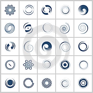 Design elements set. Abstract blue icons