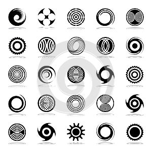 Design elements set. Abstract circle circular and spiral icons