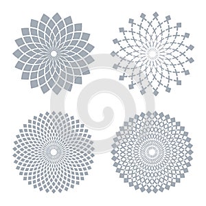 Design elements set. Abstract circle geometric patterns