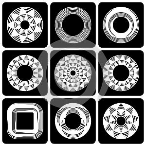 Design elements set. Abstract circle patterns.