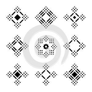 Design Elements Set. Abstract Geometric Dots and Squares Patterns