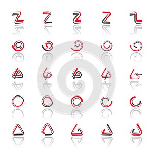 Design elements set. Abstract red and grey icons