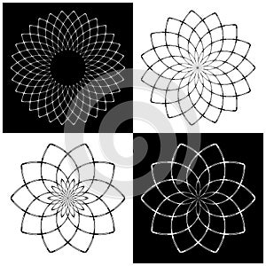 Design elements set. Circle geometric patterns