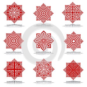 Design elements set. Octagonal patterns. photo