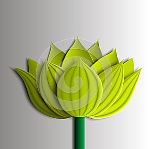 Design elements - yellow lotus flower 3D.