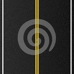 Design of empty urban road. Marking road, asphalt texture. Vector illustration