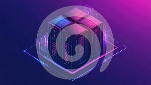 design enhancing data server in isometric style