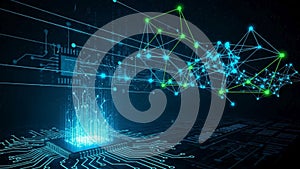 Design featuring a central processing unit CPU that emits light