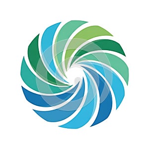 Design featuring a circular pattern composed of overlapping segments in