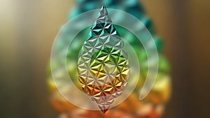 Design featuring a leaf-shaped structure made of interconnected