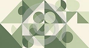 Design featuring a pattern of overlapping triangles circles and