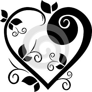 Design floral heart tattoo