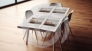 design flyers on table