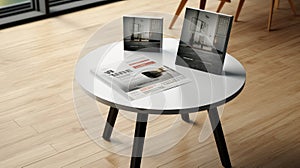 design flyers on table