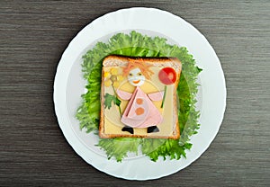 Design food. Creative sandwich for child