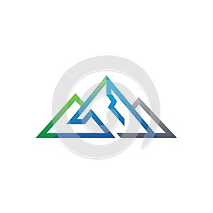 Design forms a minimalistic, triangular shape with clean lines, suggesting a