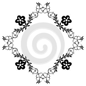 Design frame on white backdrop, with wallpaper flowers and leaf, decoration various of cards. Vector