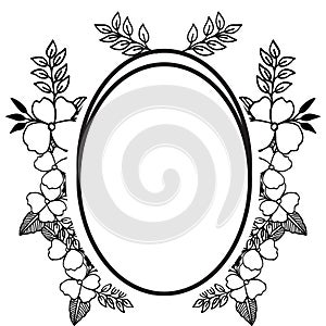 Design frame on white backdrop, with wallpaper flowers and leaf, decoration various of cards. Vector