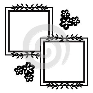 Design frame on white backdrop, with wallpaper flowers and leaf, decoration various of cards. Vector