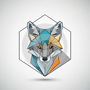 The design is framed within a hexagon adding a dynamic modern aesthetic