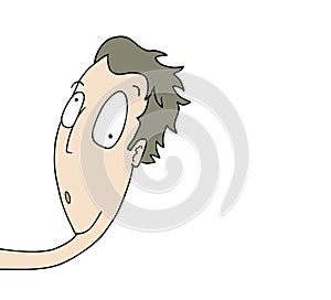 Design of funny crazy man draw