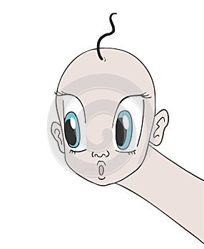 Design of funny face looking