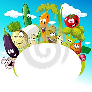 Design with funny vegetable cartoon - vector illustration